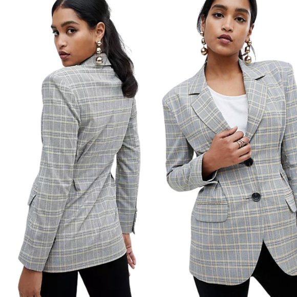 ASOS Jackets & Blazers - ASOS DESIGN tailored pleat waist check blazer